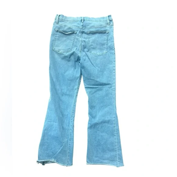 Frame Le Easy Flare Denim Jeans Light Wash Raw Hem Size 32 - Picture 8 of 10